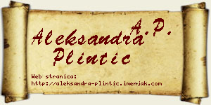 Aleksandra Plintić vizit kartica